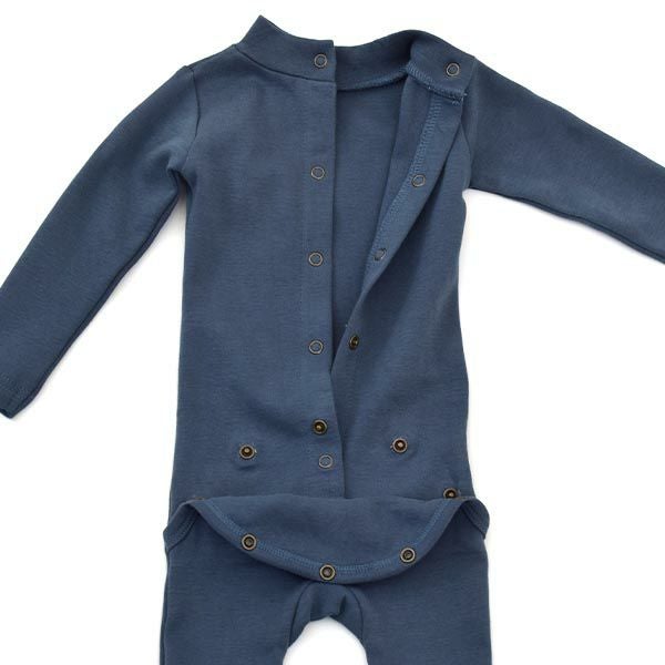 オーガニックコットン ベビーモックネック足つきカバーオール（長袖）