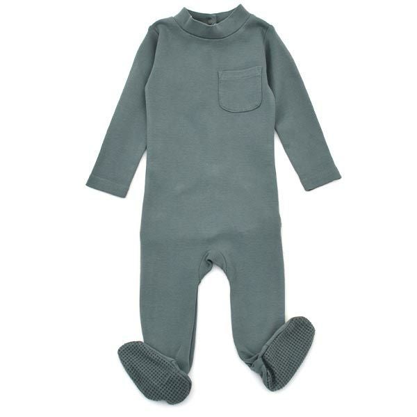 オーガニックコットン ベビーモックネック足つきカバーオール（長袖）