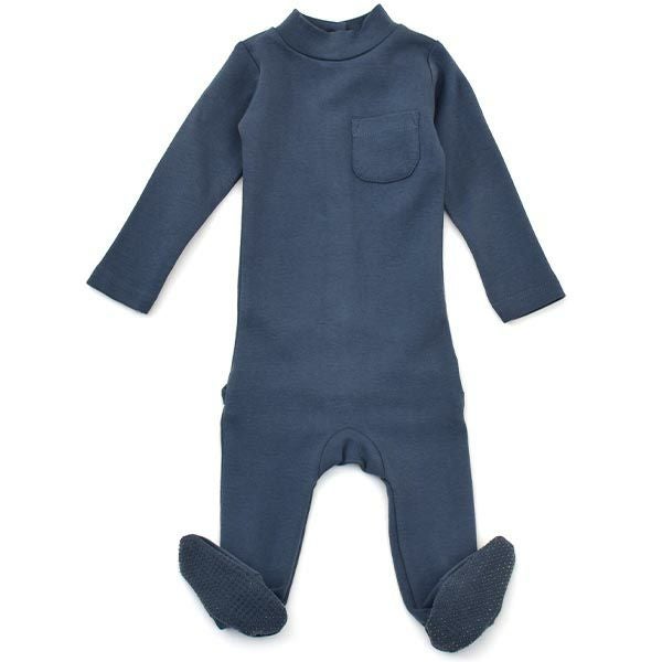 オーガニックコットン ベビーモックネック足つきカバーオール（長袖）