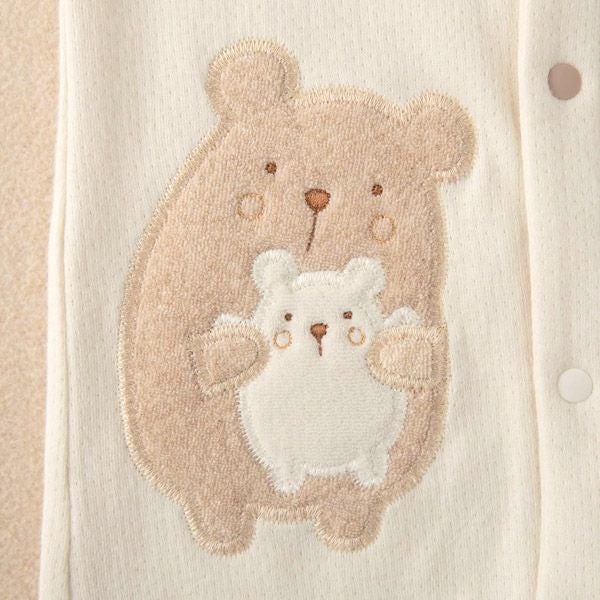 オーガニックコットン ベビー【ママだっこ】接結フライスカバーオール