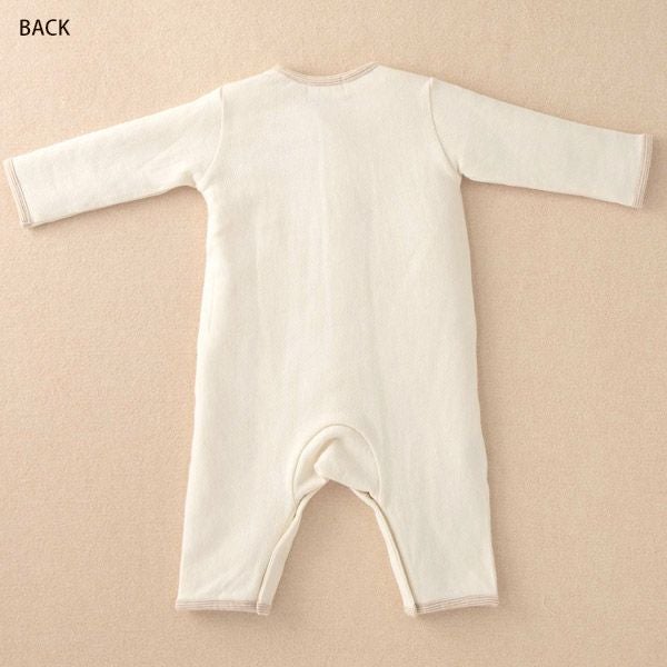 オーガニックコットン ベビー【ママだっこ】接結フライスカバーオール