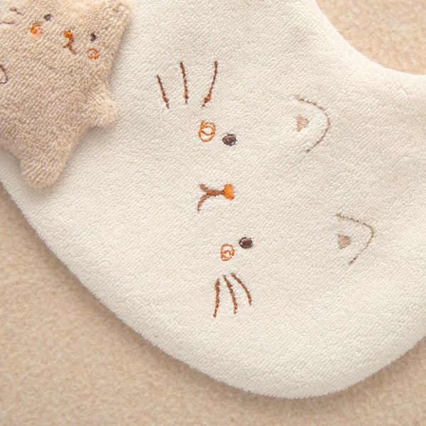 オーガニックコットン ベビー【ママだっこ】パイルと天竺のスタイねこ