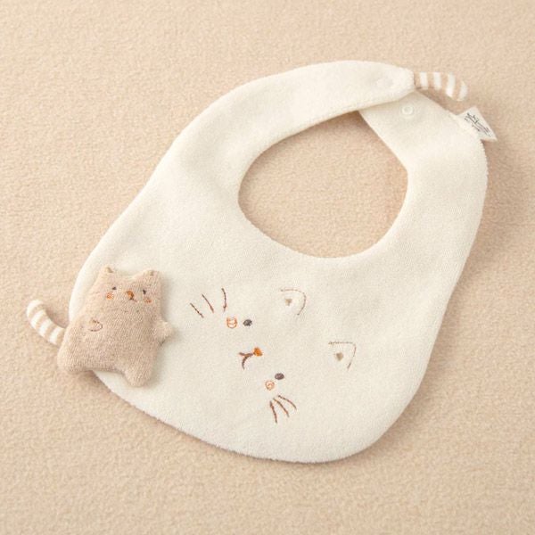 オーガニックコットン ベビー【ママだっこ】パイルと天竺のスタイねこ