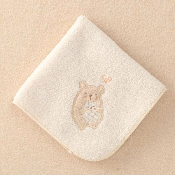 オーガニックコットン ベビー【ママだっこ】パイルハンカチ くま