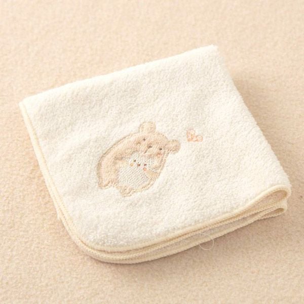 オーガニックコットン ベビー【ママだっこ】パイルハンカチ くま