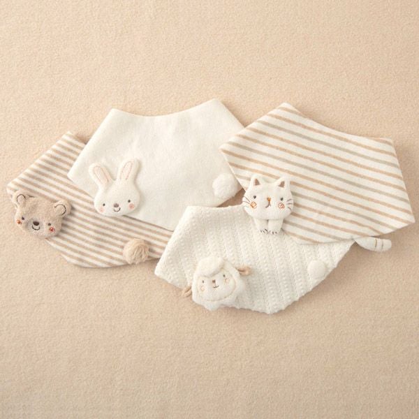 オーガニックコットン ベビー【どうぶつ村】三角スタイ