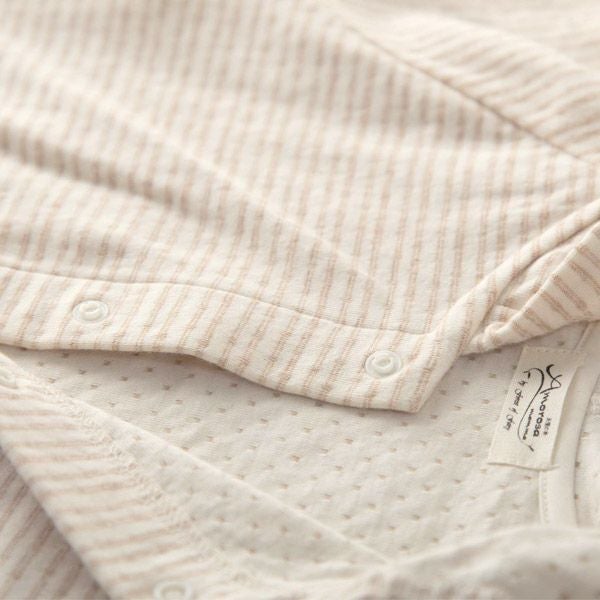 オーガニックコットン ベビー【幸せの青い鳥】接結ドットボーダーのパーカー