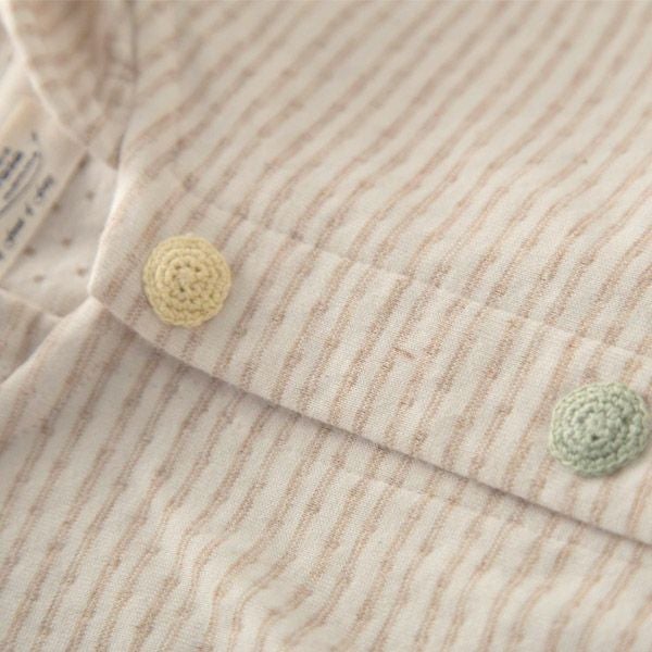 オーガニックコットン ベビー【幸せの青い鳥】接結ドットボーダーのパーカー