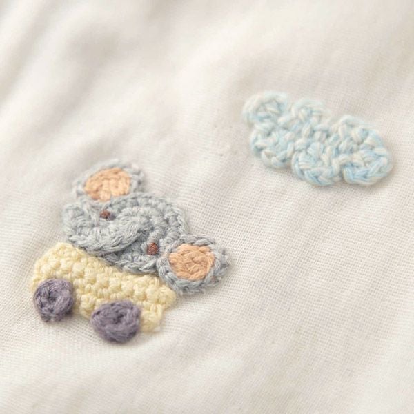 オーガニックコットン ベビー【編みモチーフ】ガーゼグレコ