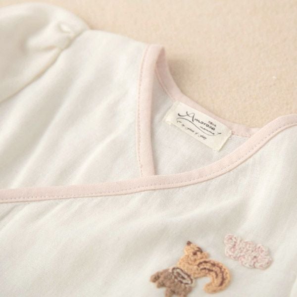 オーガニックコットン ベビー【編みモチーフ】ガーゼグレコ