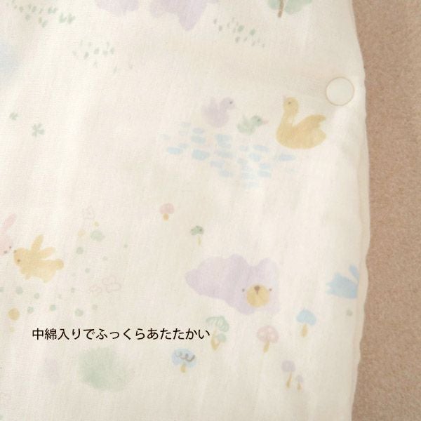 オーガニックコットン ベビー【夢みる森】ダブルガーゼのロングスリーパー 60-90