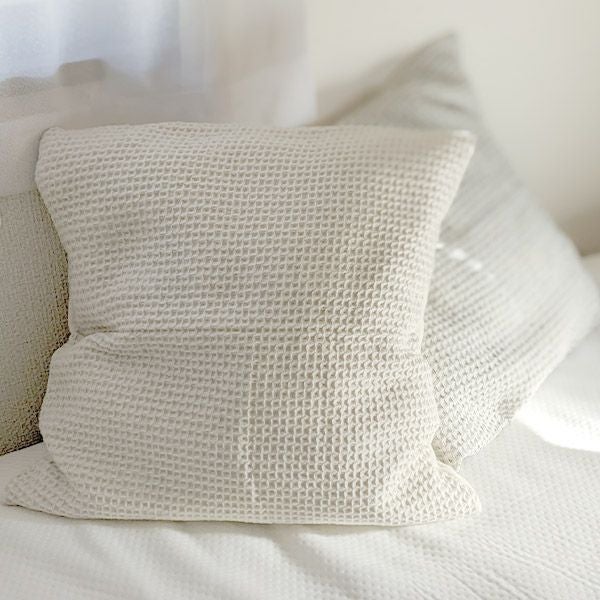 オーガニックコットン＆リネン ワッフルクッションカバー