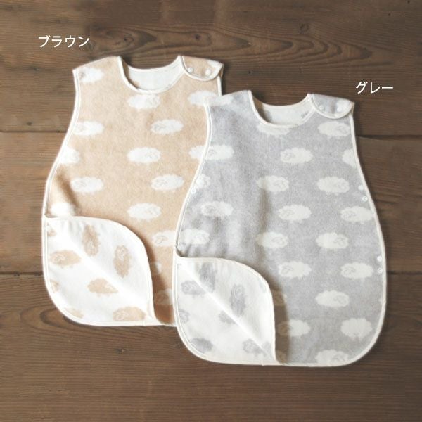 オーガニックコットン ベビー ふわふわひつじ柄リバーシブルスリーパー