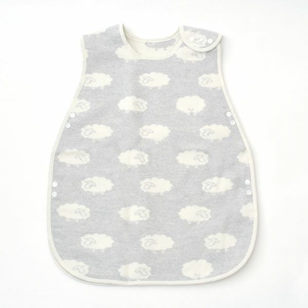 オーガニックコットン ベビー ふわふわひつじ柄リバーシブルスリーパー