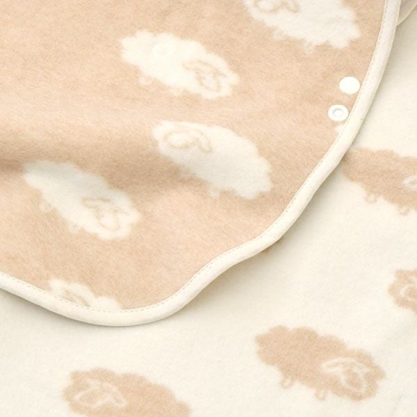 オーガニックコットン ベビー ふわふわひつじ柄リバーシブルスリーパー