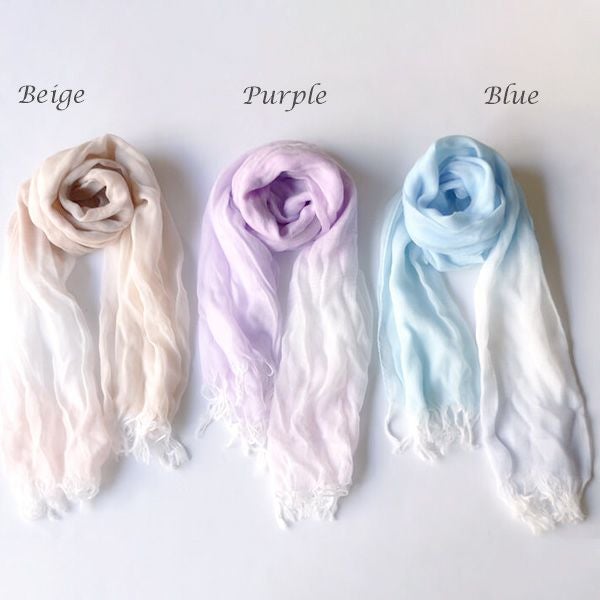 オーガニックコットン 播州織　グラデーションストール