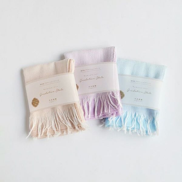 オーガニックコットン 播州織　グラデーションストール