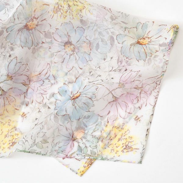 オーガニックコットン アルティメイトピマ ストール Drawingガーデンフラワー