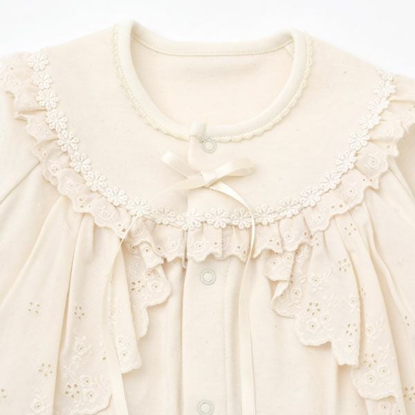 オーガニックコットン スムースフード付きドレスオール ナチュラル 50-70