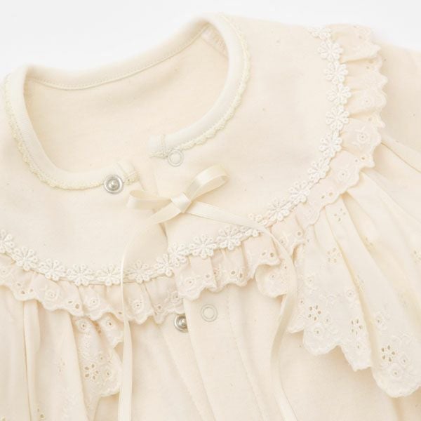 オーガニックコットン スムースフード付きドレスオール ナチュラル 50-70