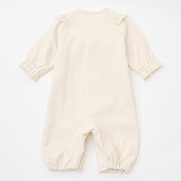 オーガニックコットン スムースフード付きドレスオール ナチュラル 50-70