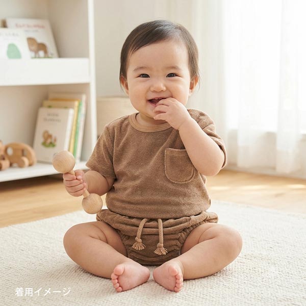 [新品未使用]bebe organic ベビーセットアップ オーガニックコットン ベビーパイルセットアップ Paul | オーガニック