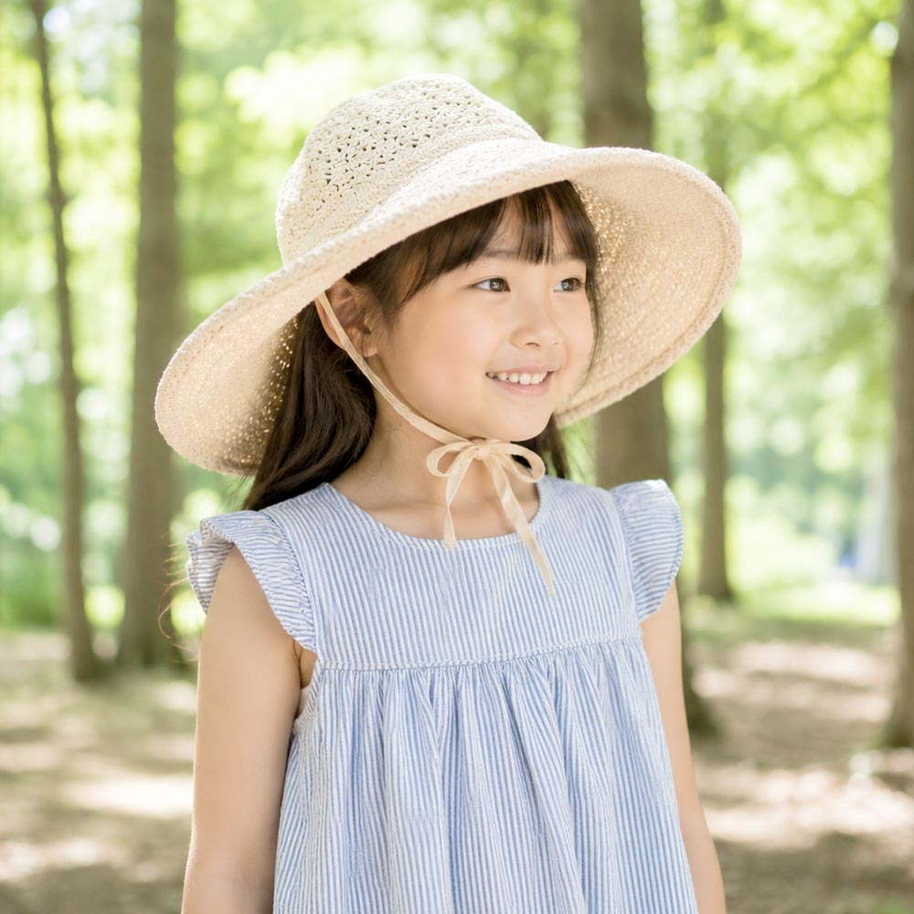 オーガニックコットン キッズサマーワイドハット Luna