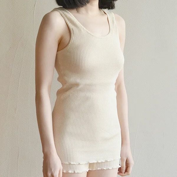 オーガニックコットン リブタンクトップ