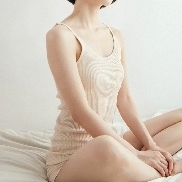 オーガニックコットン リブカップ付きキャミソール