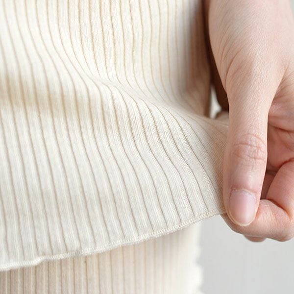 オーガニックコットン リブ半袖シャツ