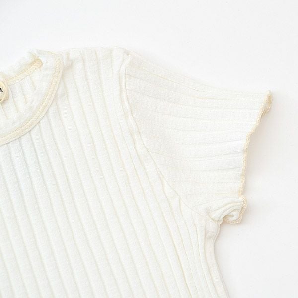 オーガニックコットン キッズリブレタスエッジTシャツ(半袖)