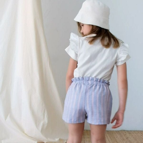 オーガニックコットン キッズスラブラッフルTシャツ(半袖)