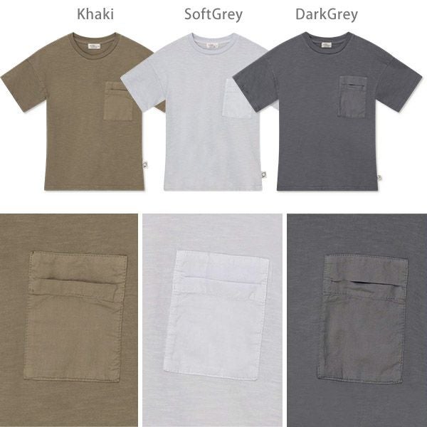 オーガニックコットン キッズスラブポケット付きTシャツ(半袖)