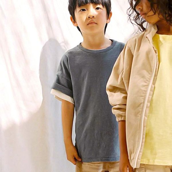 オーガニックコットン キッズスラブポケット付きTシャツ(半袖)