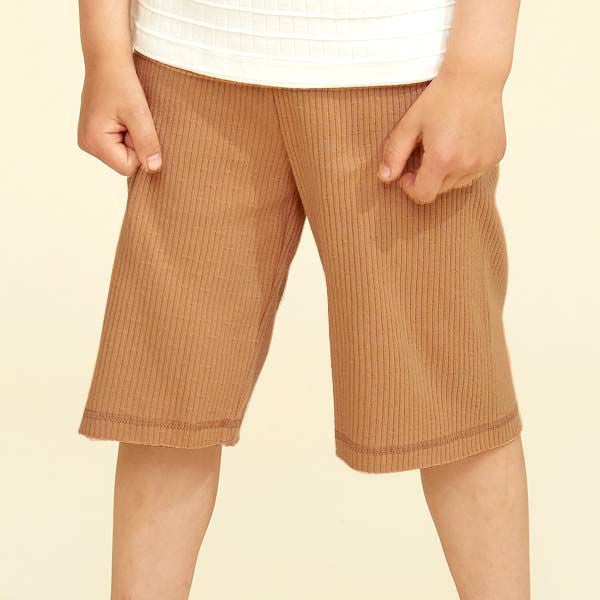 オーガニックコットン キッズ リブハーフパンツ