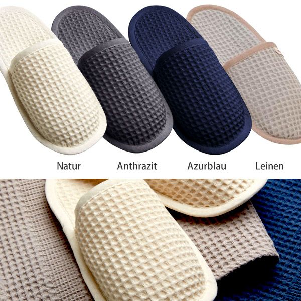 オーガニックコットン ワッフルスリッパ