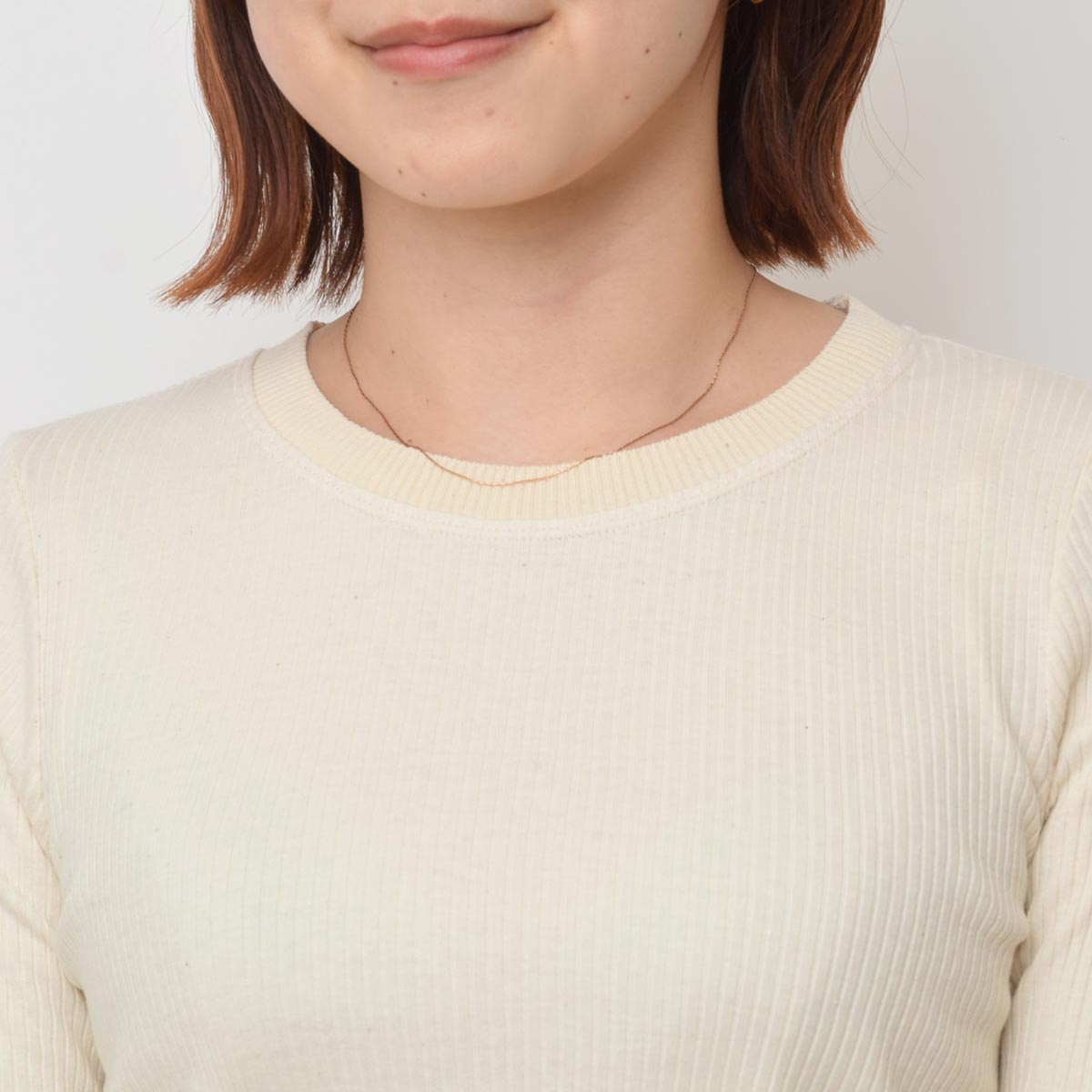 オーガニックコットン リブクルーネックＮ