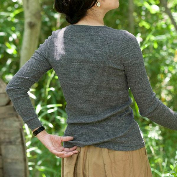 オーガニックコットン リブクルーネックＮ