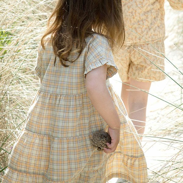 オーガニックコットン キッズ フレアドレス(半袖)