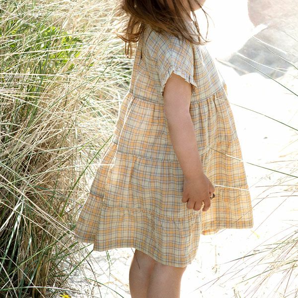 オーガニックコットン キッズ フレアドレス(半袖)