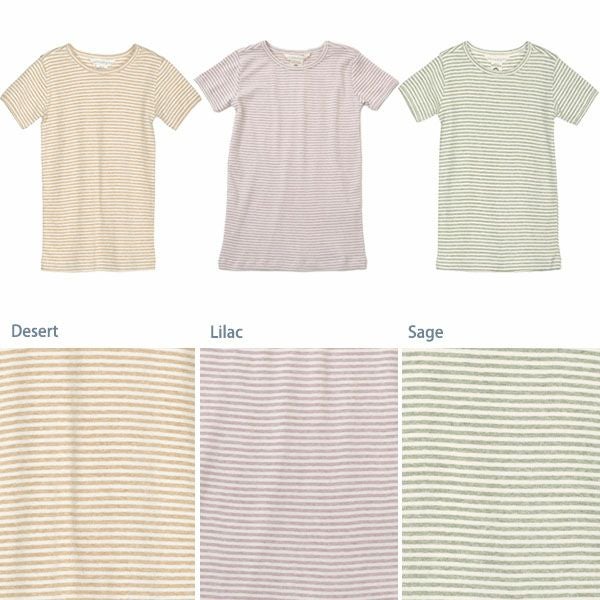 オーガニックコットン キッズ フライスTシャツStripe (半袖)