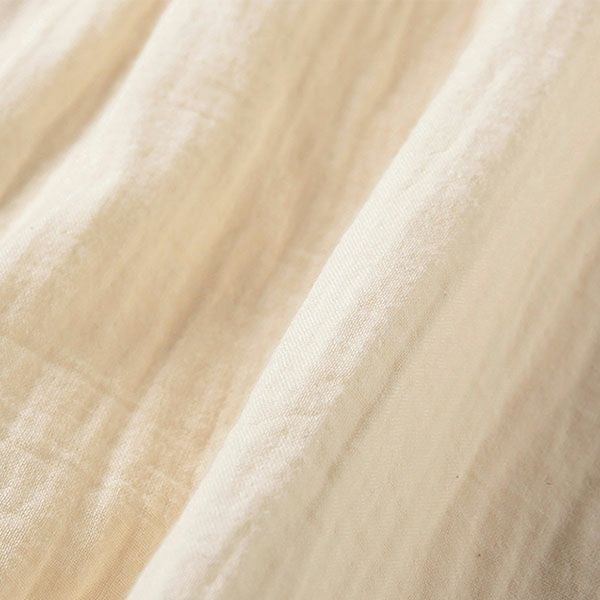 オーガニックコットン 追撚ダブルガーゼ半袖パジャマ ナチュラル M