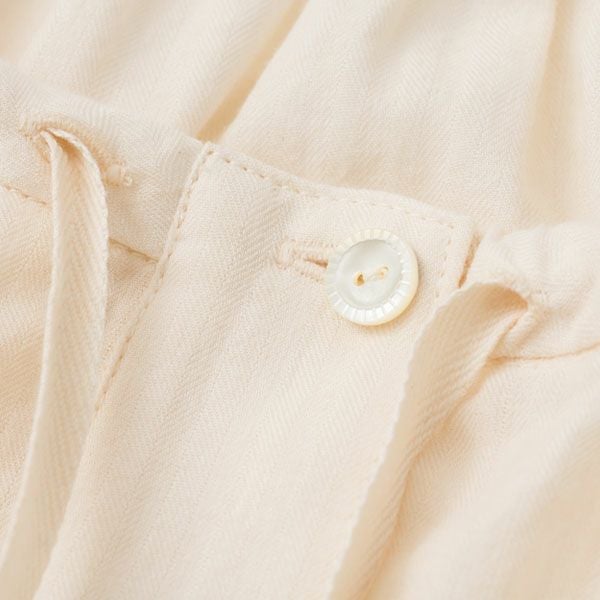 オーガニックコットン ヘリンボンギャザープルオーバーセット(半袖) ナチュラル M