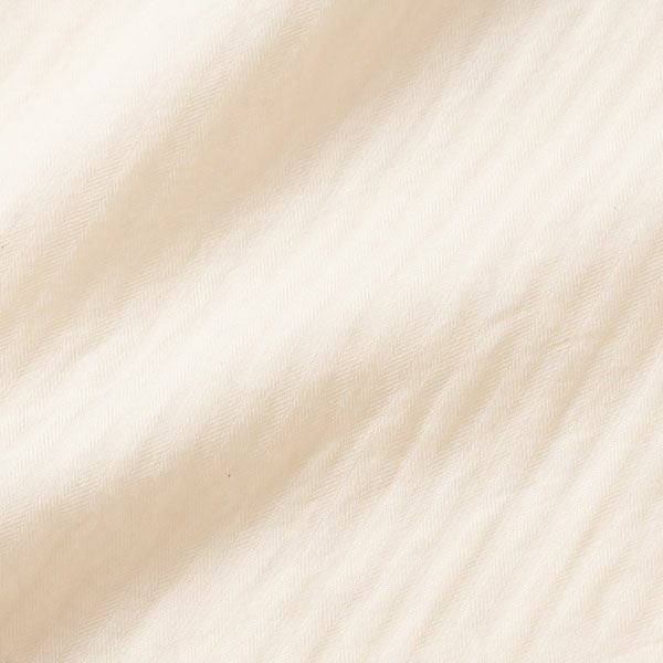 オーガニックコットン ヘリンボンギャザープルオーバーセット(半袖) ナチュラル M