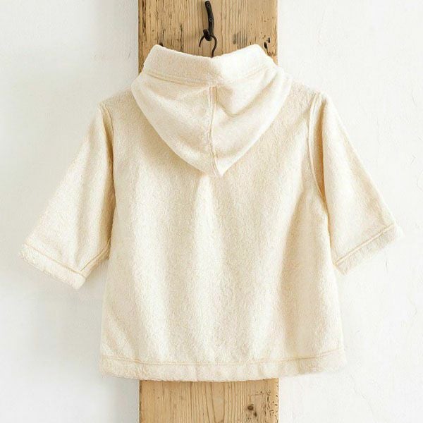 オーガニックコットン ベビー パーカーバスローブ きなり 50-90