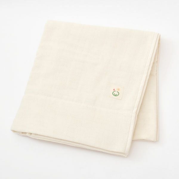 オーガニックコットン ベビー 三重織おくるみガーゼケット きなり 80×130