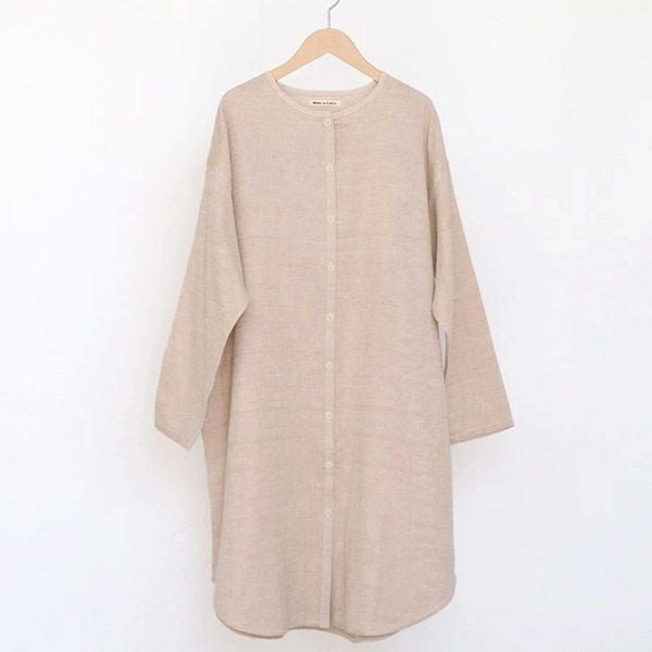 オーガニックコットン ダブルガーゼのワンピースパジャマ茶