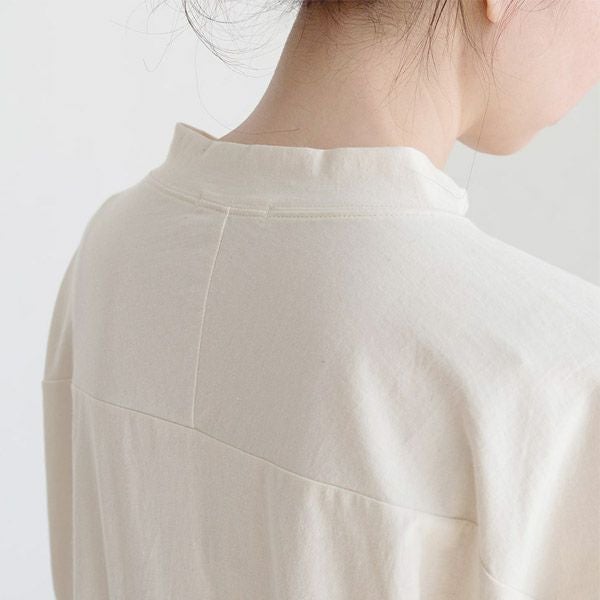 オーガニックコットン スキッパー5分袖ワンピース きなり