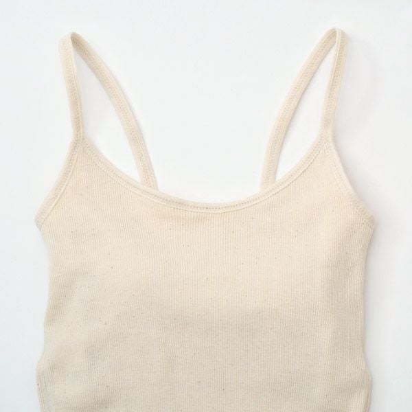 オーガニックコットン リブ編みカップ付キャミソール