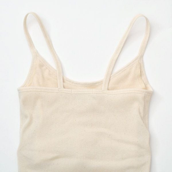 オーガニックコットン リブ編みカップ付キャミソール